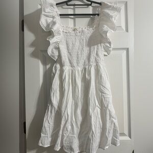 Juniors altered state white smocked summer dress size medium